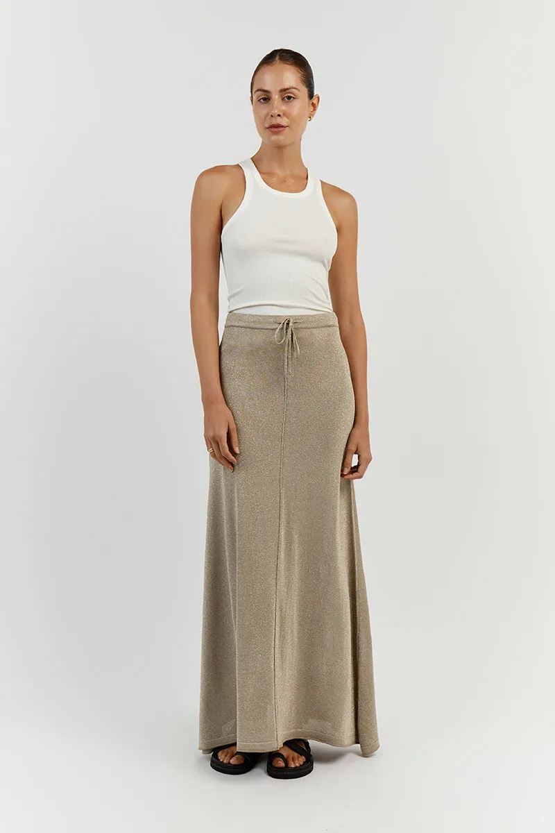NICO GOLD MIDI SKIRT sold by Dissh