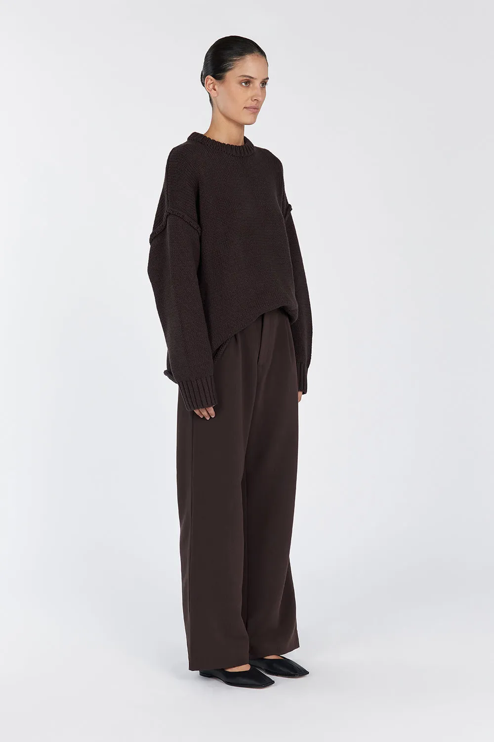 ROY CHOC OVERSIZED LONGLINE KNIT JUMPER sold by Dissh product image thumbnail 3