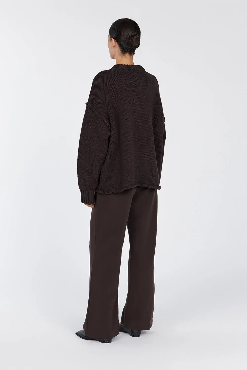 ROY CHOC OVERSIZED LONGLINE KNIT JUMPER sold by Dissh product image thumbnail 4