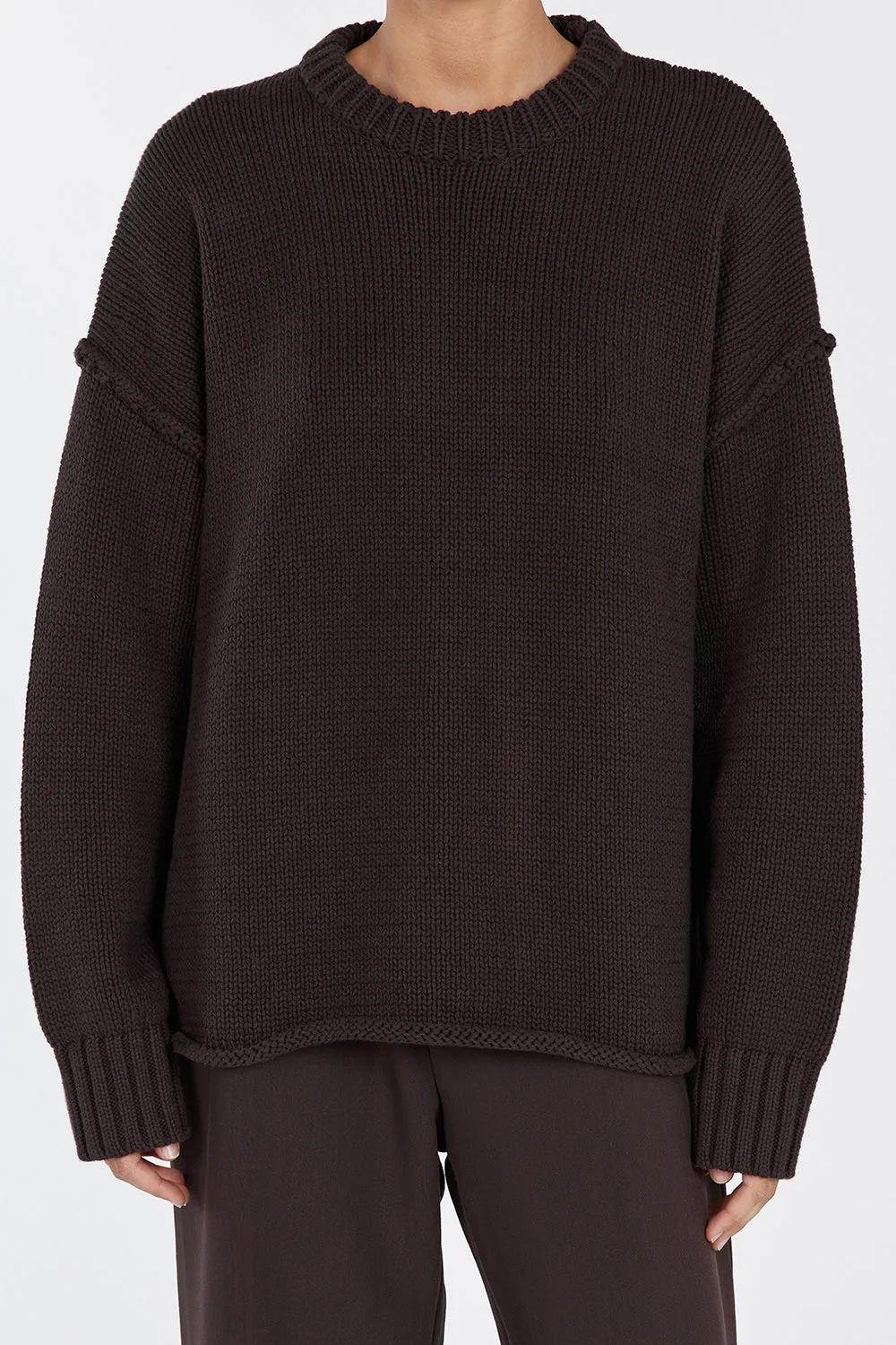 ROY CHOC OVERSIZED LONGLINE KNIT JUMPER sold by Dissh product image thumbnail 5