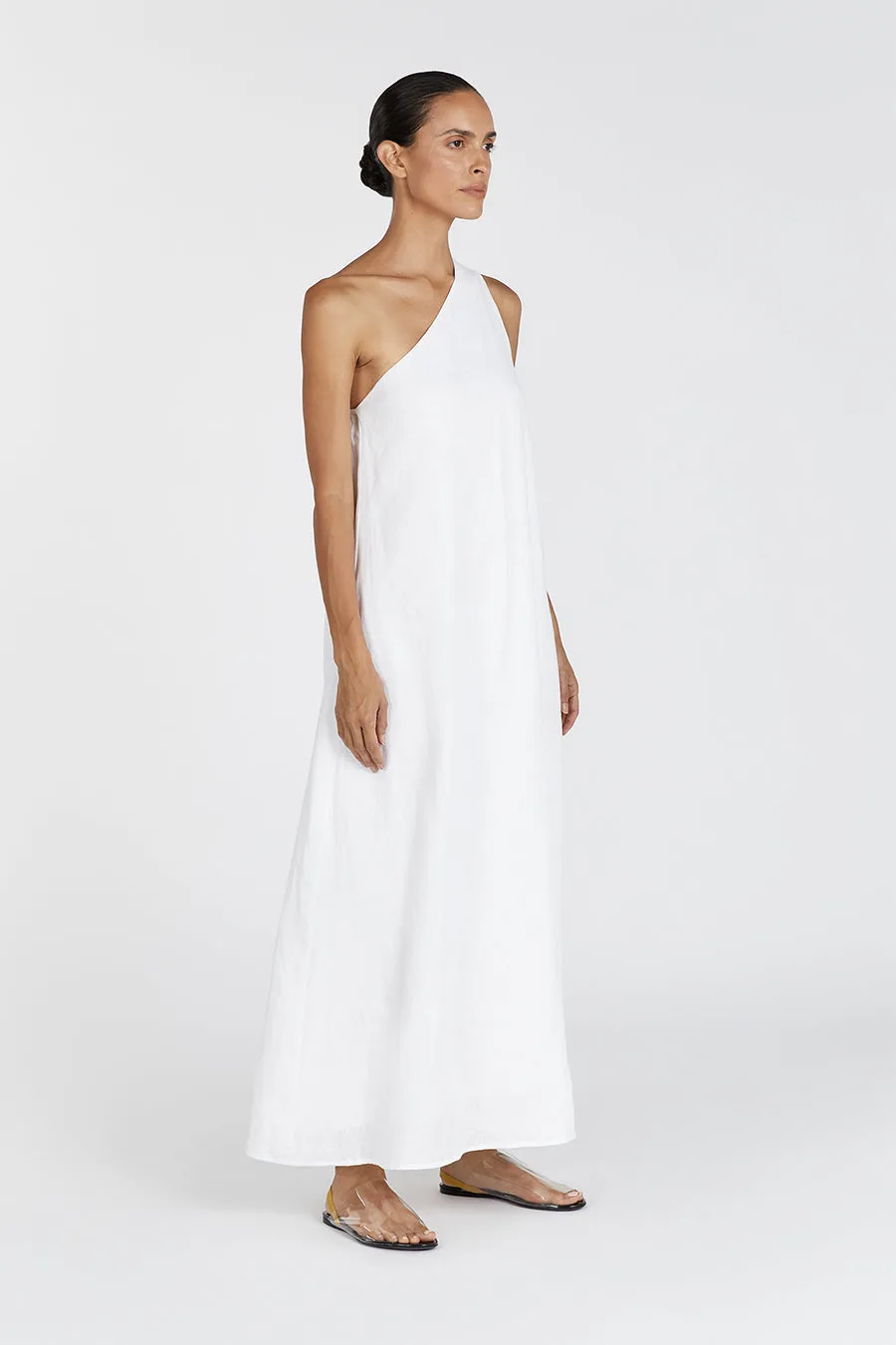 AMBER WHITE ONE SHOULDER MIDI DRESS sold by Dissh product image thumbnail 3