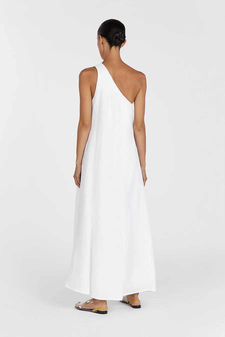 AMBER WHITE ONE SHOULDER MIDI DRESS sold by Dissh product image thumbnail 4