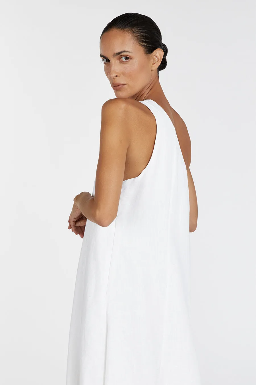 AMBER WHITE ONE SHOULDER MIDI DRESS sold by Dissh product image thumbnail 2