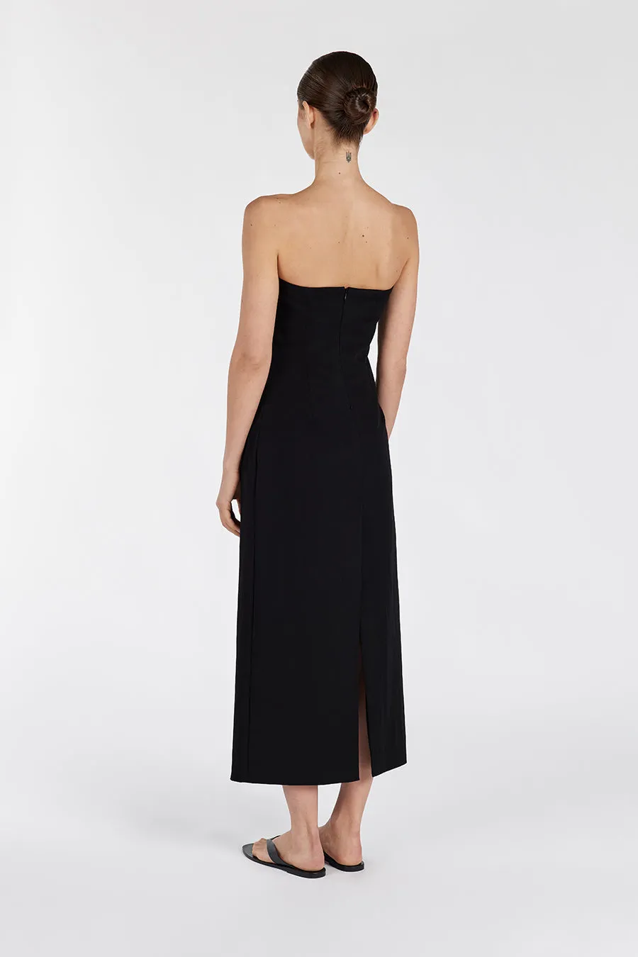 OPAL BLACK STRAPLESS MIDI DRESS sold by Dissh product image thumbnail 4