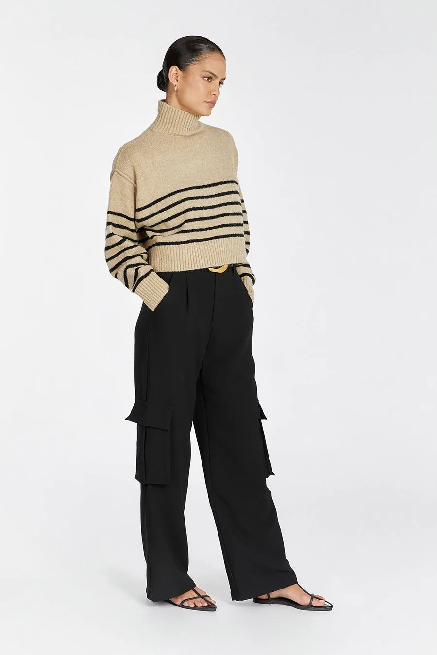 CLEO OAT/BLACK STRIPE JUMPER sold by Dissh product image thumbnail 3