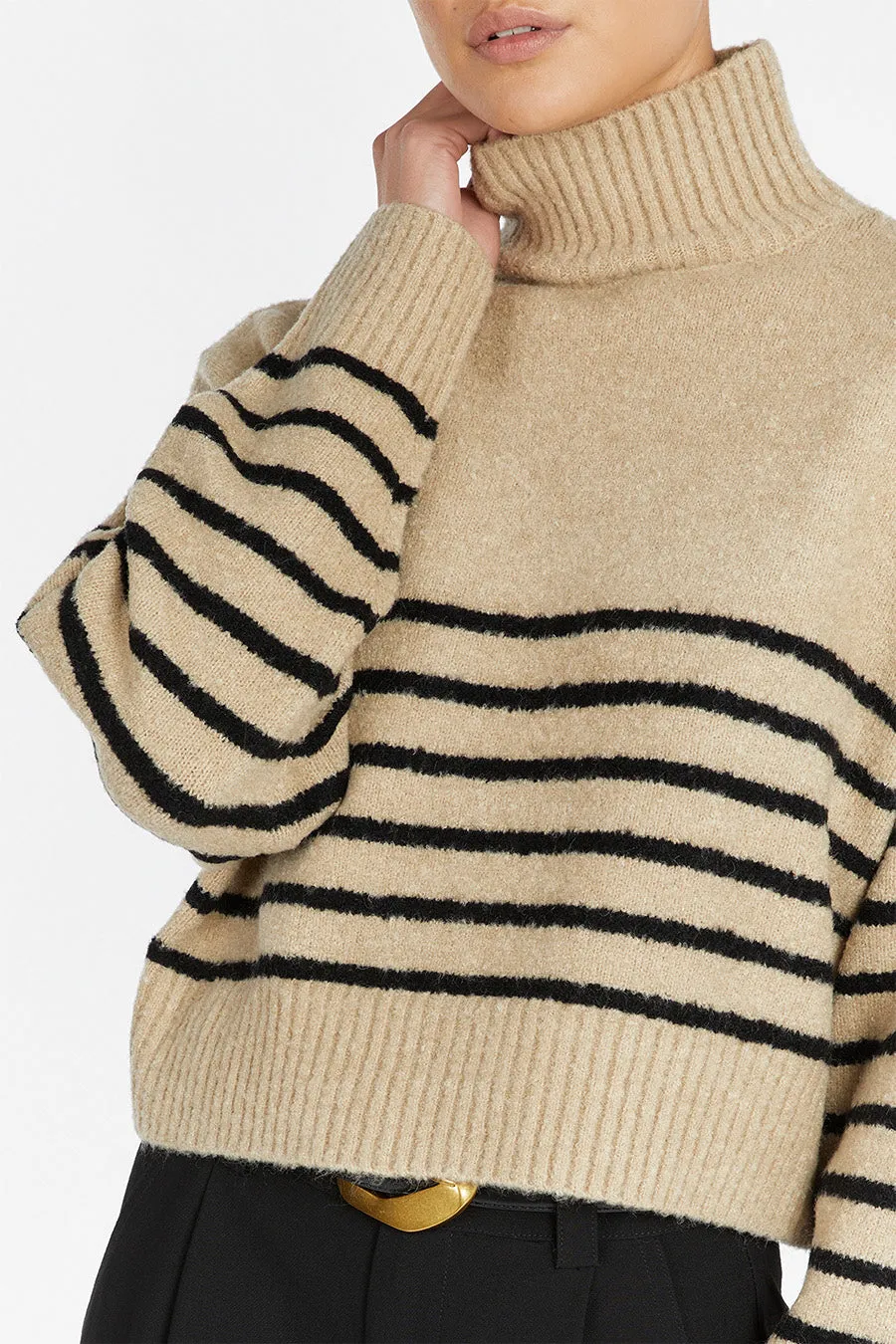 CLEO OAT/BLACK STRIPE JUMPER sold by Dissh product image thumbnail 5
