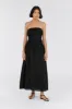 CATANIA BLACK LINEN STRAPLESS DRESS sold by Dissh