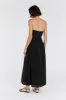 CATANIA BLACK LINEN STRAPLESS DRESS sold by Dissh