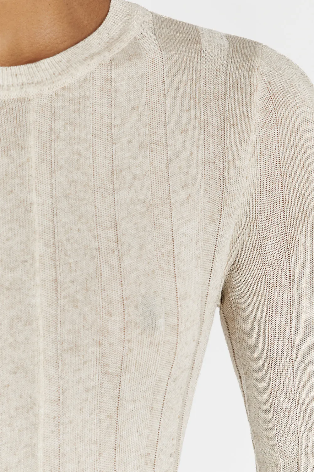 FLORA NATURAL CONTRAST KNIT MIDI DRESS sold by Dissh product image thumbnail 5