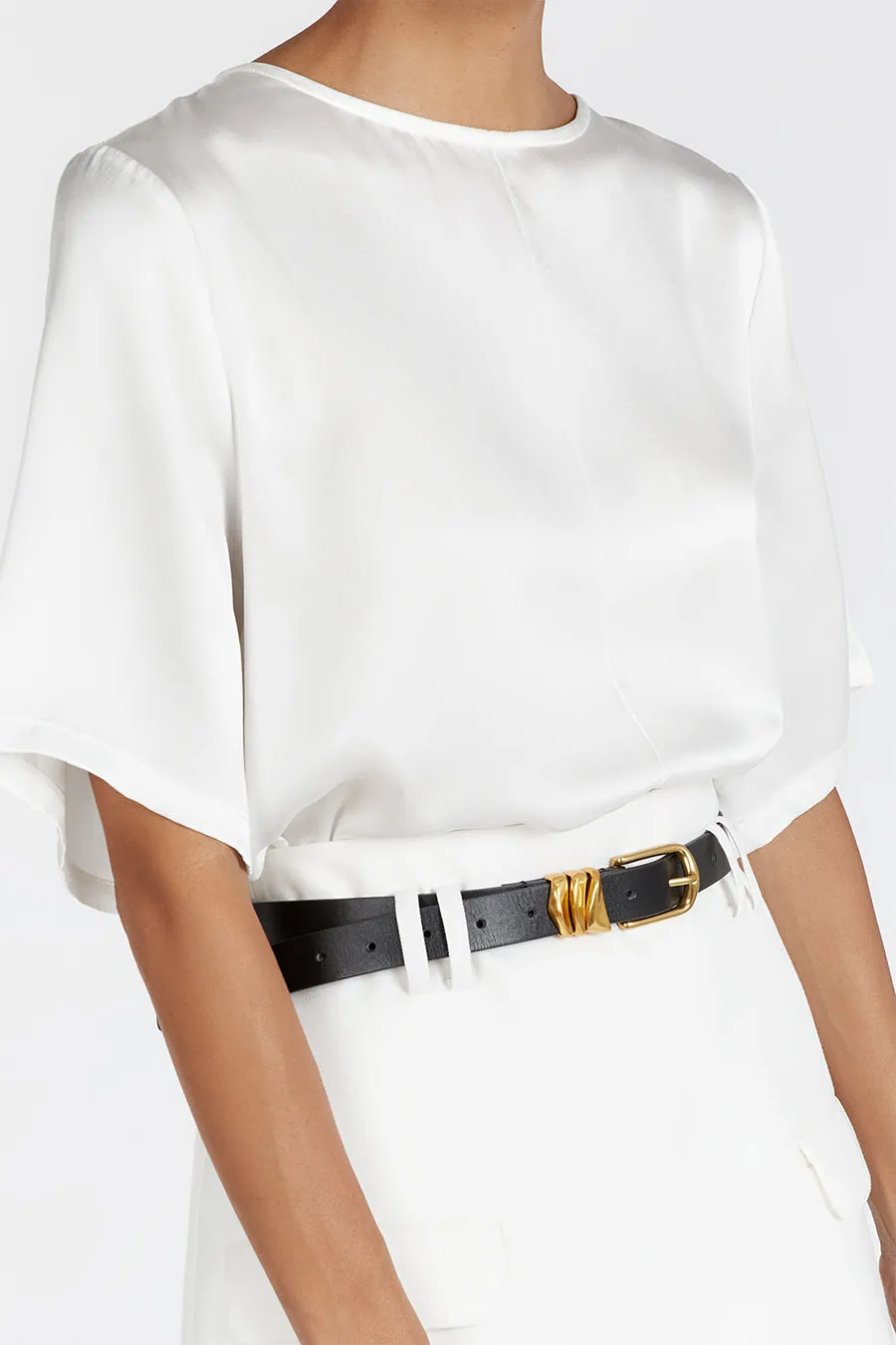 LAYLA WHITE SILK TEE sold by Dissh product image thumbnail 4