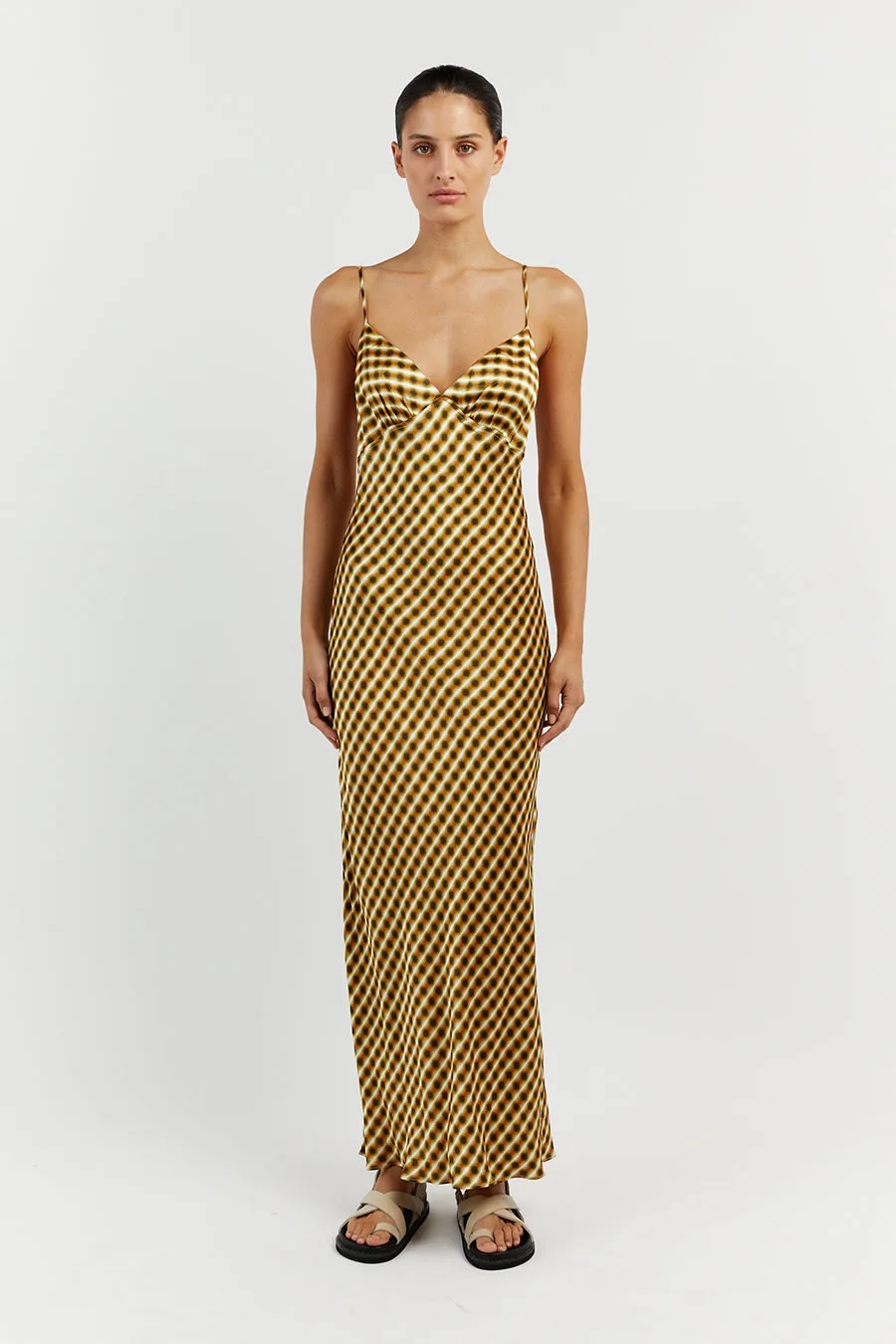 GALA LIME SATIN MIDI DRESS sold by Dissh product image thumbnail 2