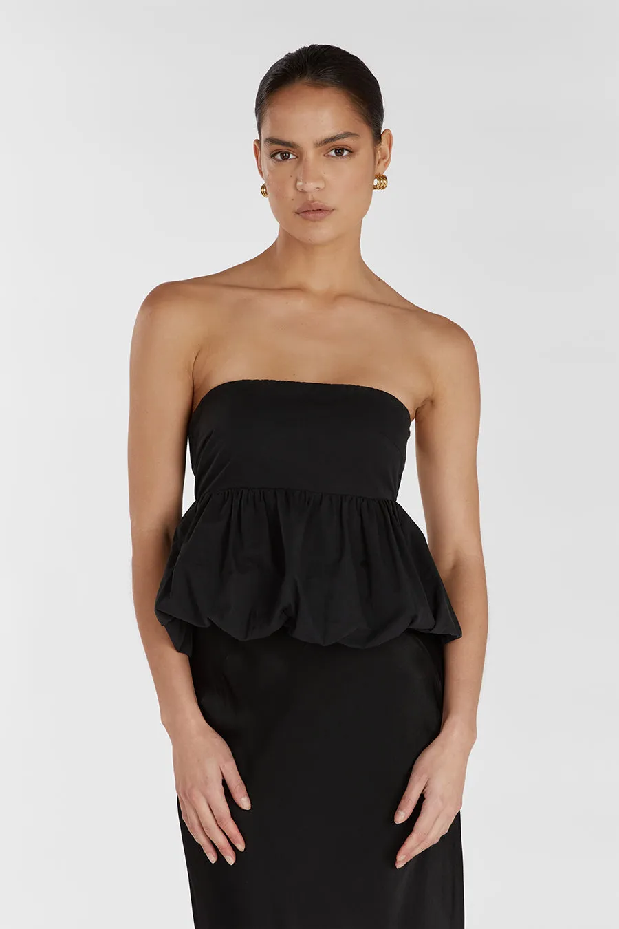 TULLULAH BLACK COTTON BUBBLE TOP sold by Dissh product image thumbnail 2