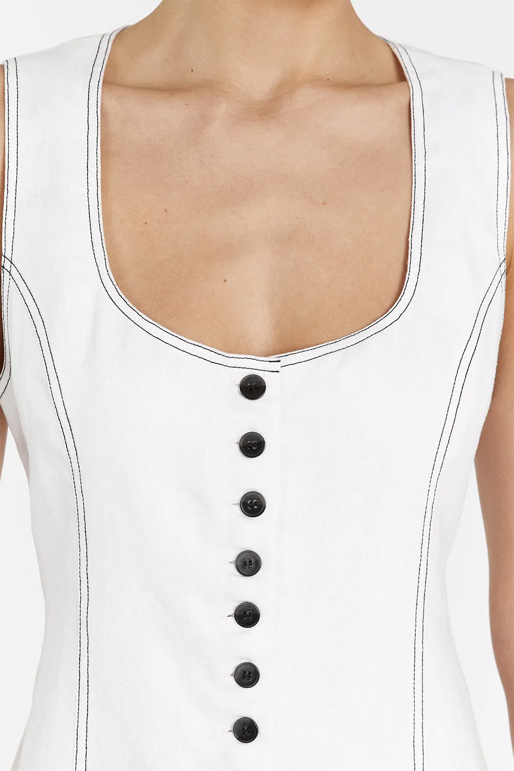 ROSIE WHITE LINEN MINI DRESS sold by Dissh product image thumbnail 5