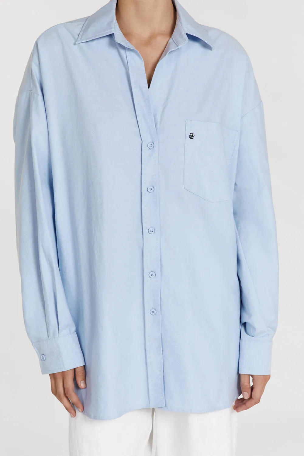 OVERSIZED RHEA BLUE COTTON SHIRT sold by Dissh product image thumbnail 5