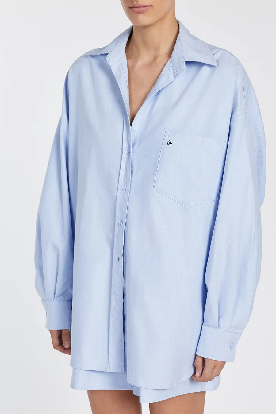 RHEA BLUE OVERSIZED COTTON SHIRT sold by Dissh product image thumbnail 5