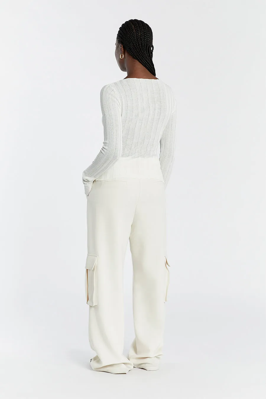 GOLDIE OFF WHITE LONG SLEEVE TOP sold by Dissh product image thumbnail 4