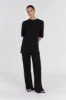 EMERY BLACK WIDE LEG PANT sold by Dissh