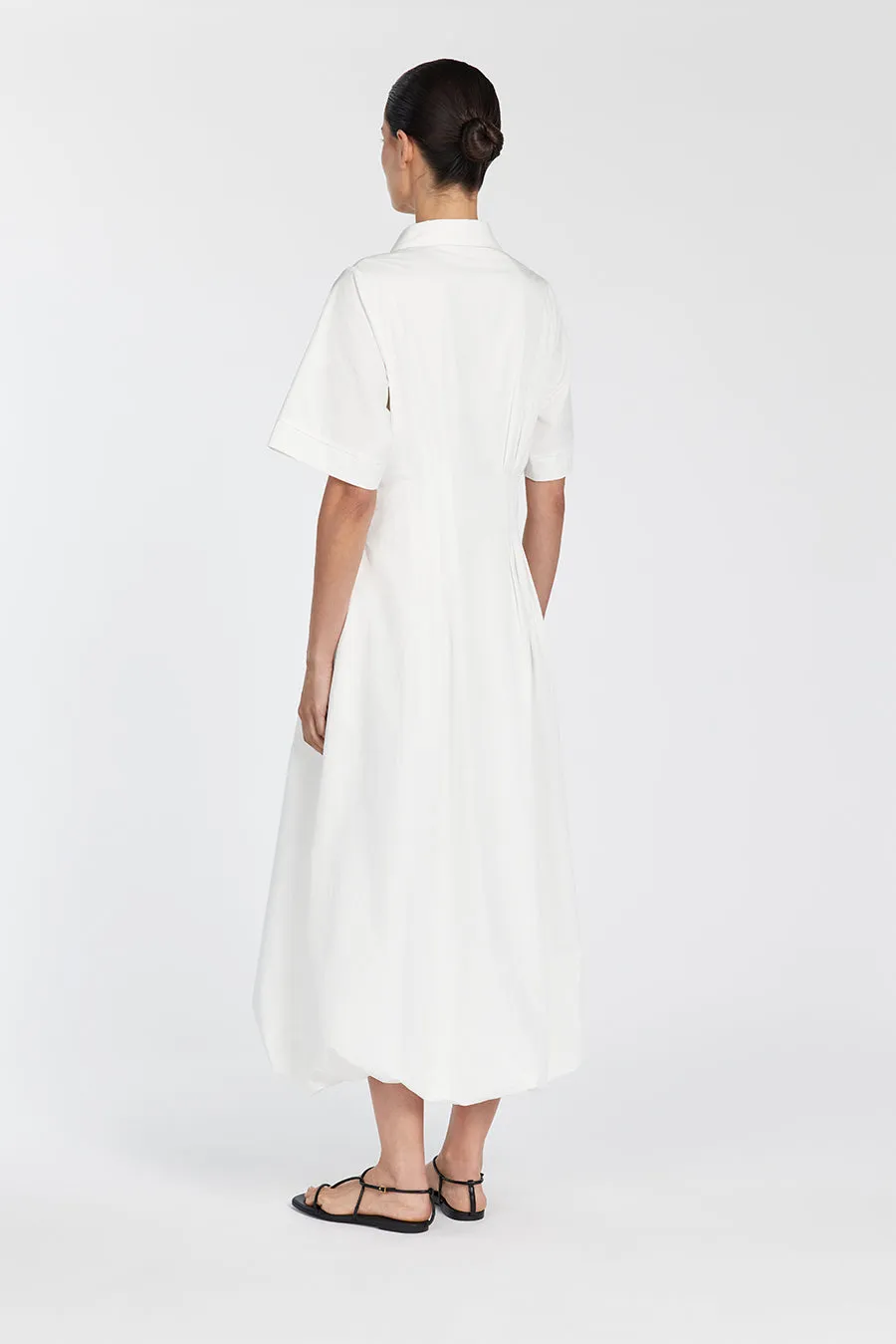 TALLULAH WHITE COTTON MIDI DRESS sold by Dissh product image thumbnail 4