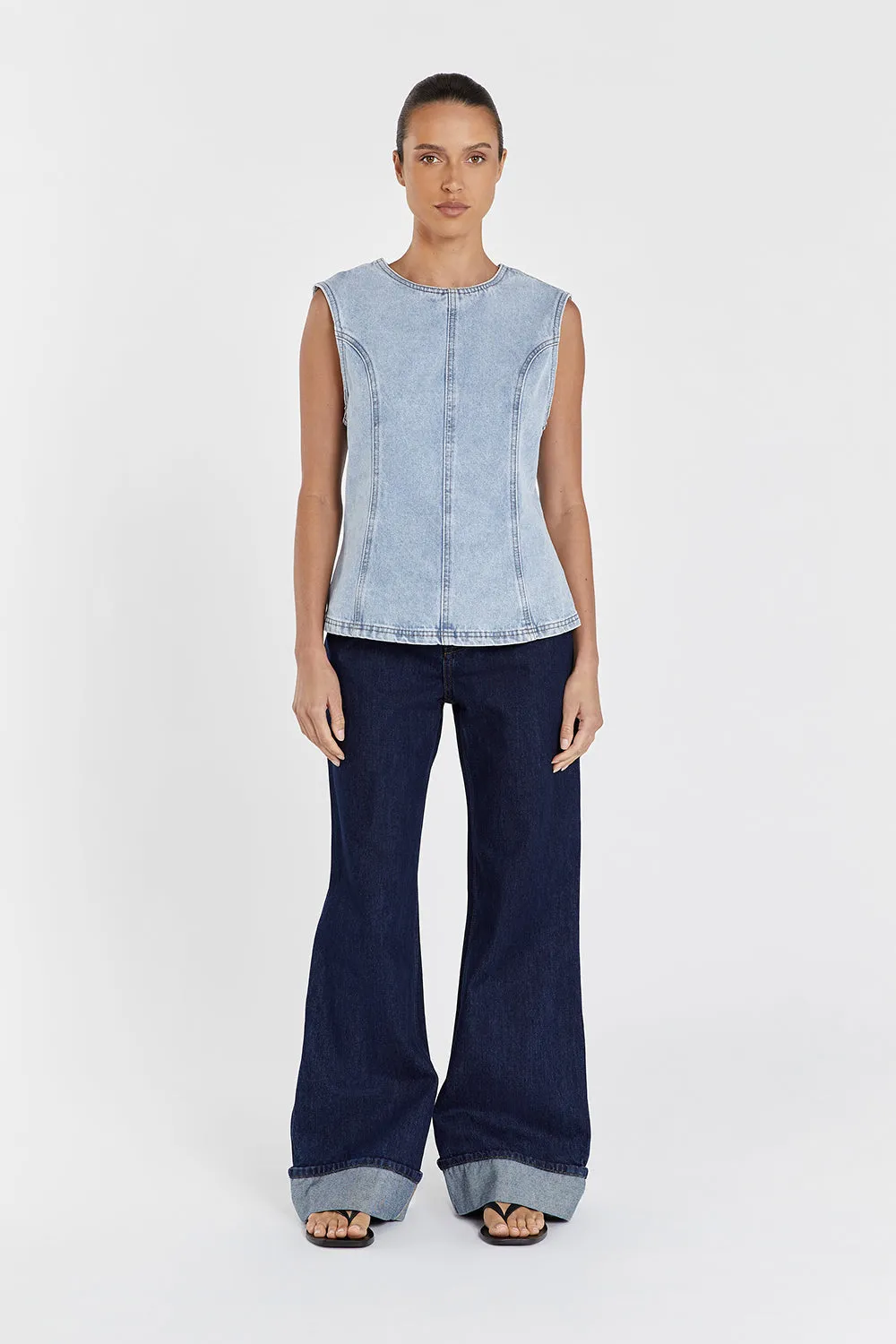 OTIS MID BLUE SHELL TOP sold by Dissh