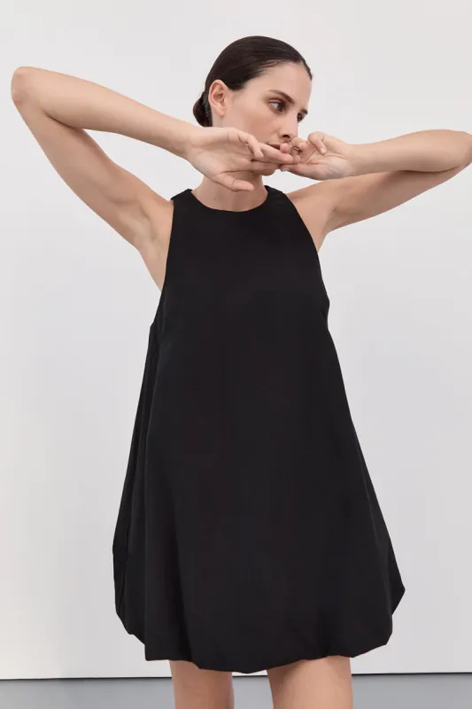 RENEE BLACK HIGH NECK MINI DRESS sold by Dissh