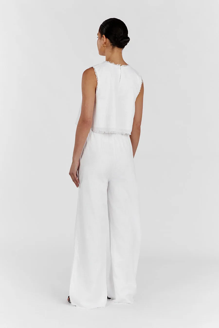 NOVA WHITE LIGHT WEIGHT LINEN TOP sold by Dissh product image thumbnail 4