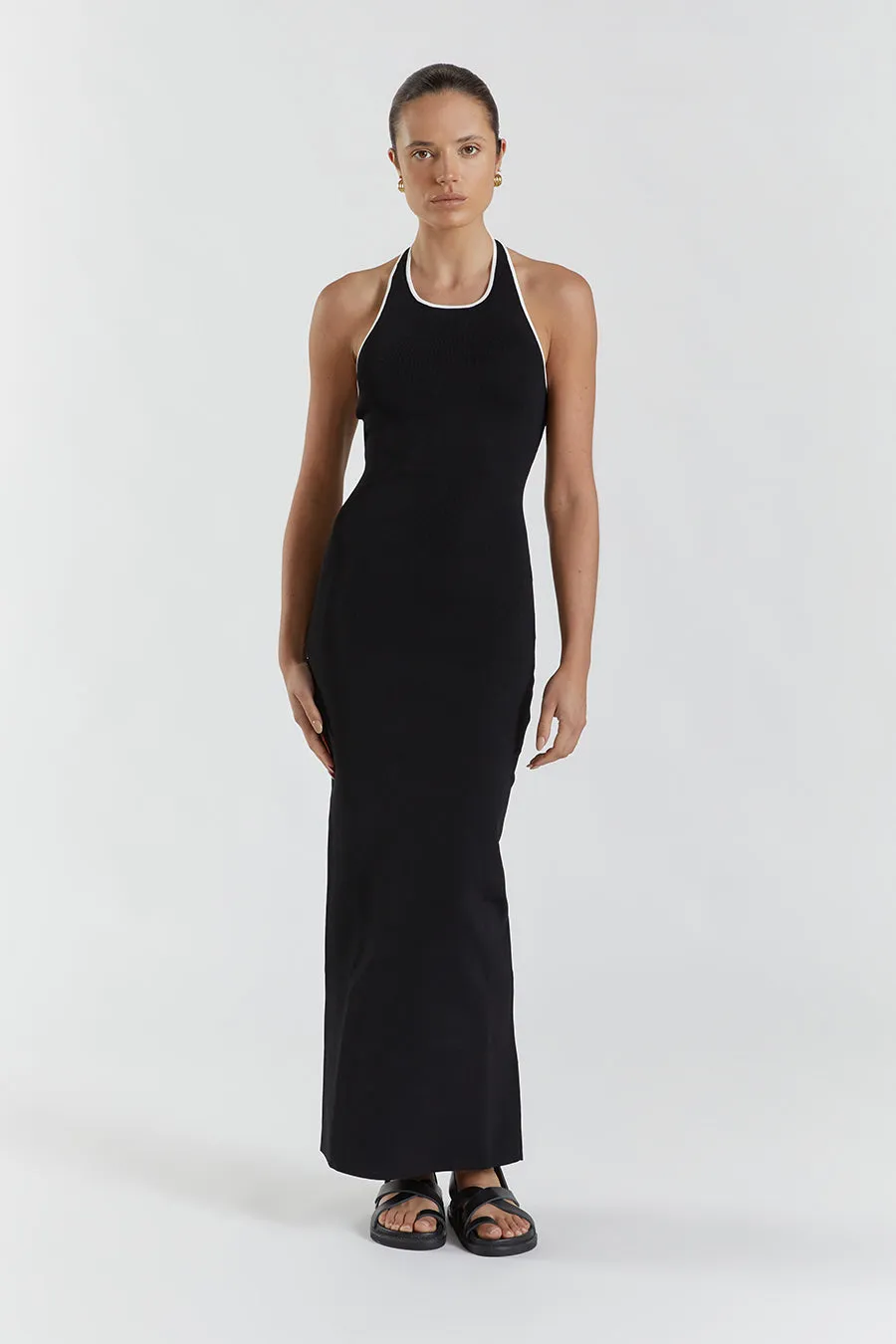 KARLIE BLACK BIND HALTER KNIT DRESS sold by Dissh product image thumbnail 2