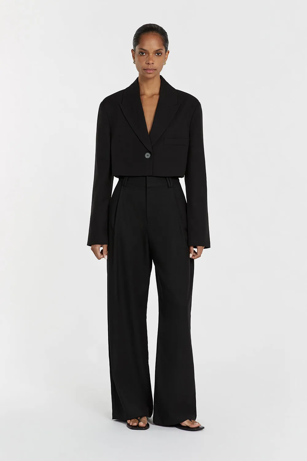 FREYA BLACK CROPPED BLAZER sold by Dissh product image thumbnail 2