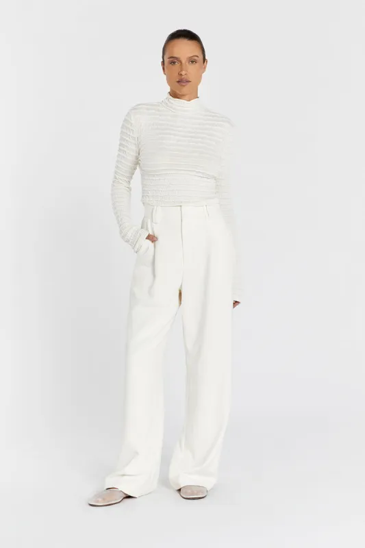 HENDRICK CREAM LONG SLEEVE KNIT TOP sold by Dissh