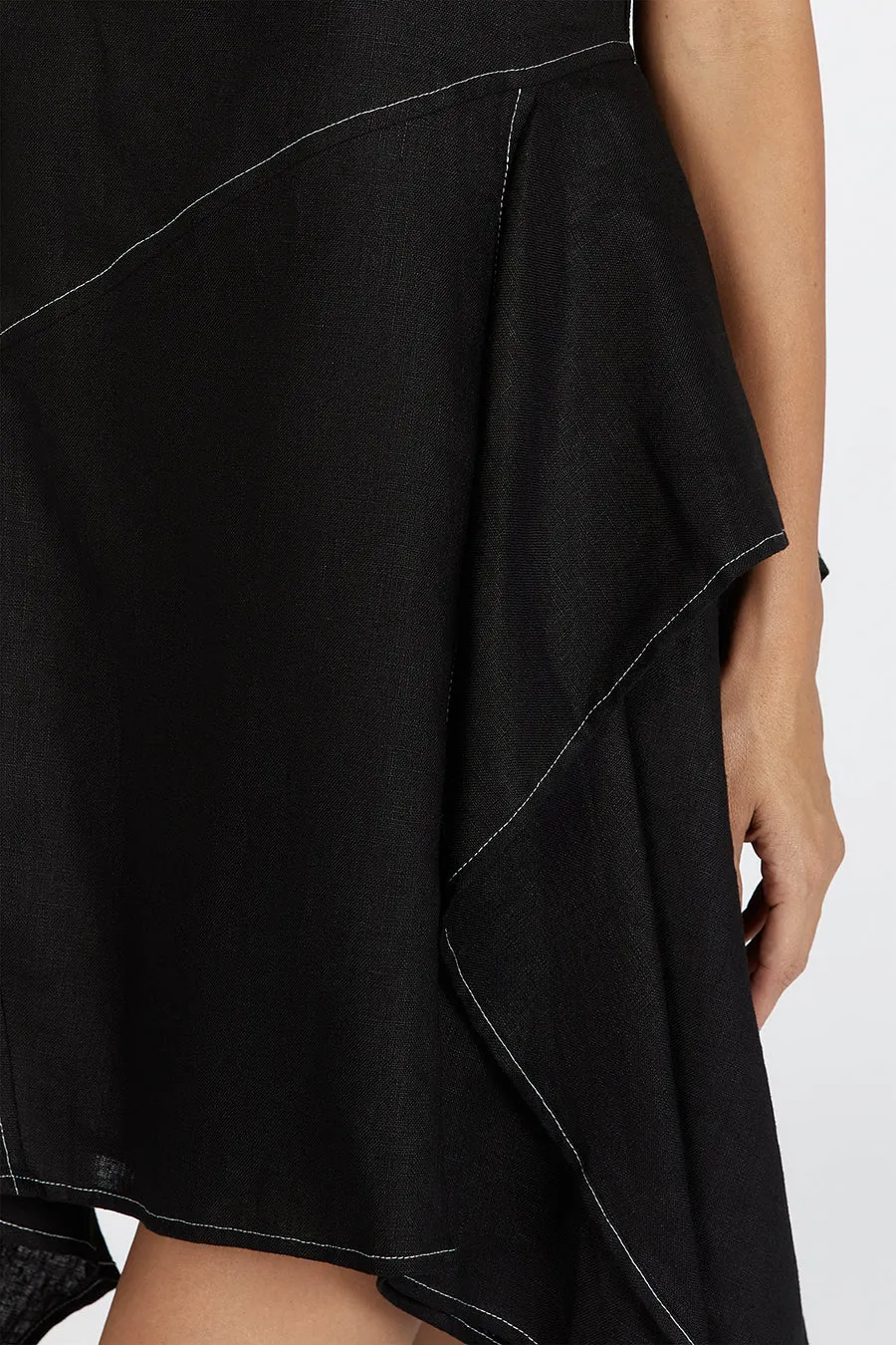 ELSIE BLACK LINEN MINI DRESS sold by Dissh product image thumbnail 5