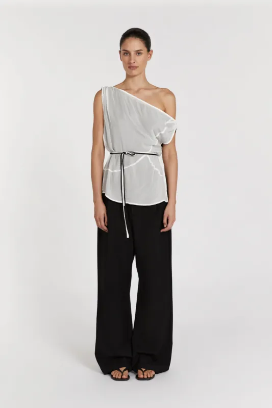 MIA OFF WHITE ASYMMETRICAL TOP sold by Dissh