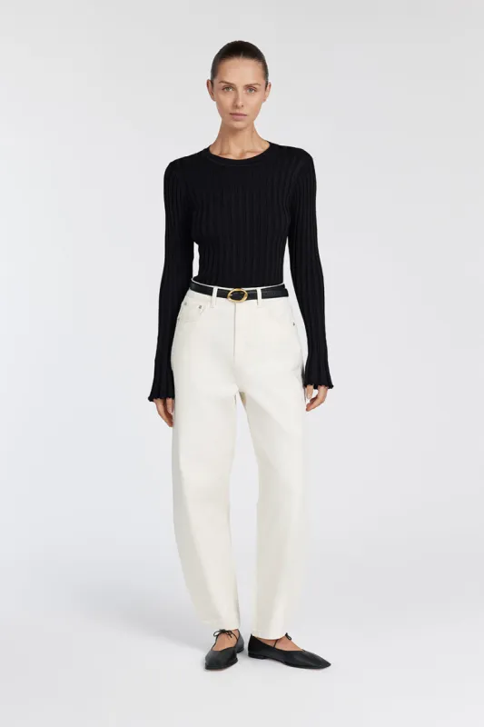 ADA BLACK LONG SLEEVE KNIT TOP sold by Dissh