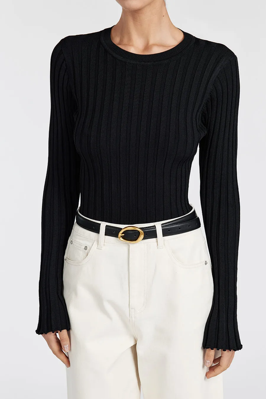 ADA BLACK LONG SLEEVE KNIT TOP sold by Dissh product image thumbnail 5