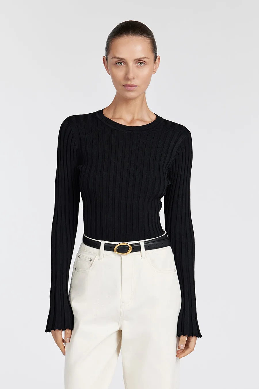ADA BLACK LONG SLEEVE KNIT TOP sold by Dissh product image thumbnail 2
