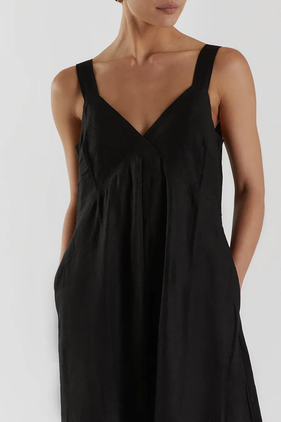 TIARNE BLACK LINEN MAXI DRESS sold by Dissh product image thumbnail 5