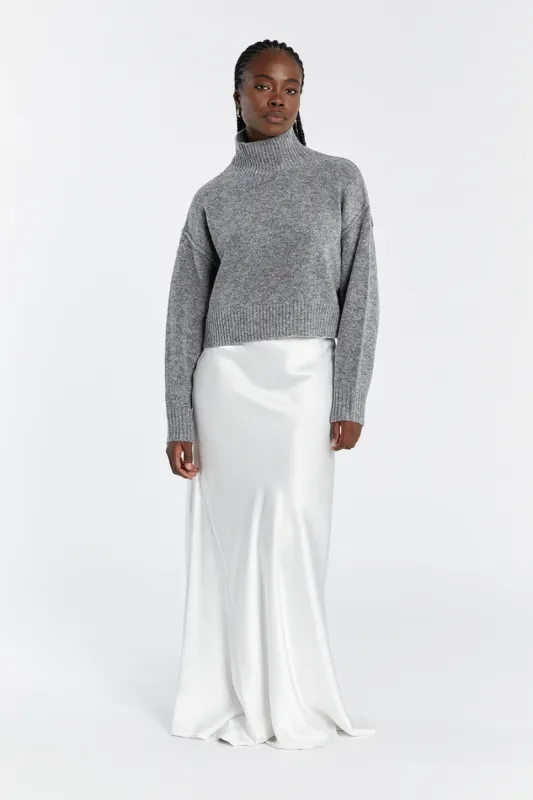 CLEO CHARCOAL MARLE CROPPED JUMPER sold by Dissh