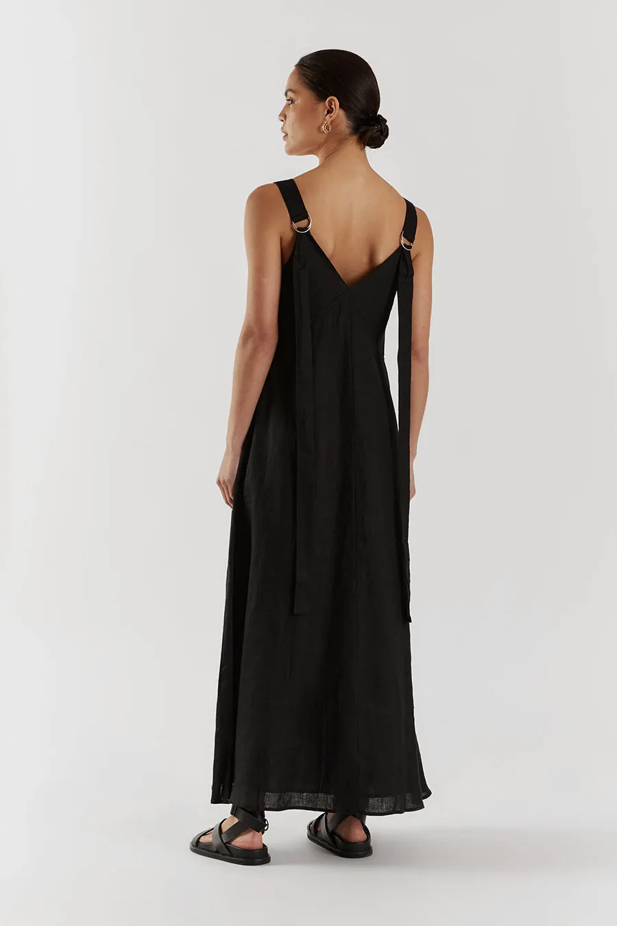 TIARNE BLACK LINEN MAXI DRESS sold by Dissh product image thumbnail 4