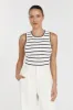 HENRY WHITE STRIPED KNIT TANK sold by Dissh