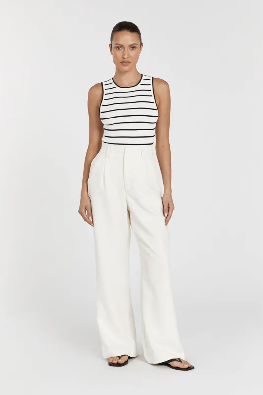 HENRY WHITE STRIPED KNIT TANK sold by Dissh