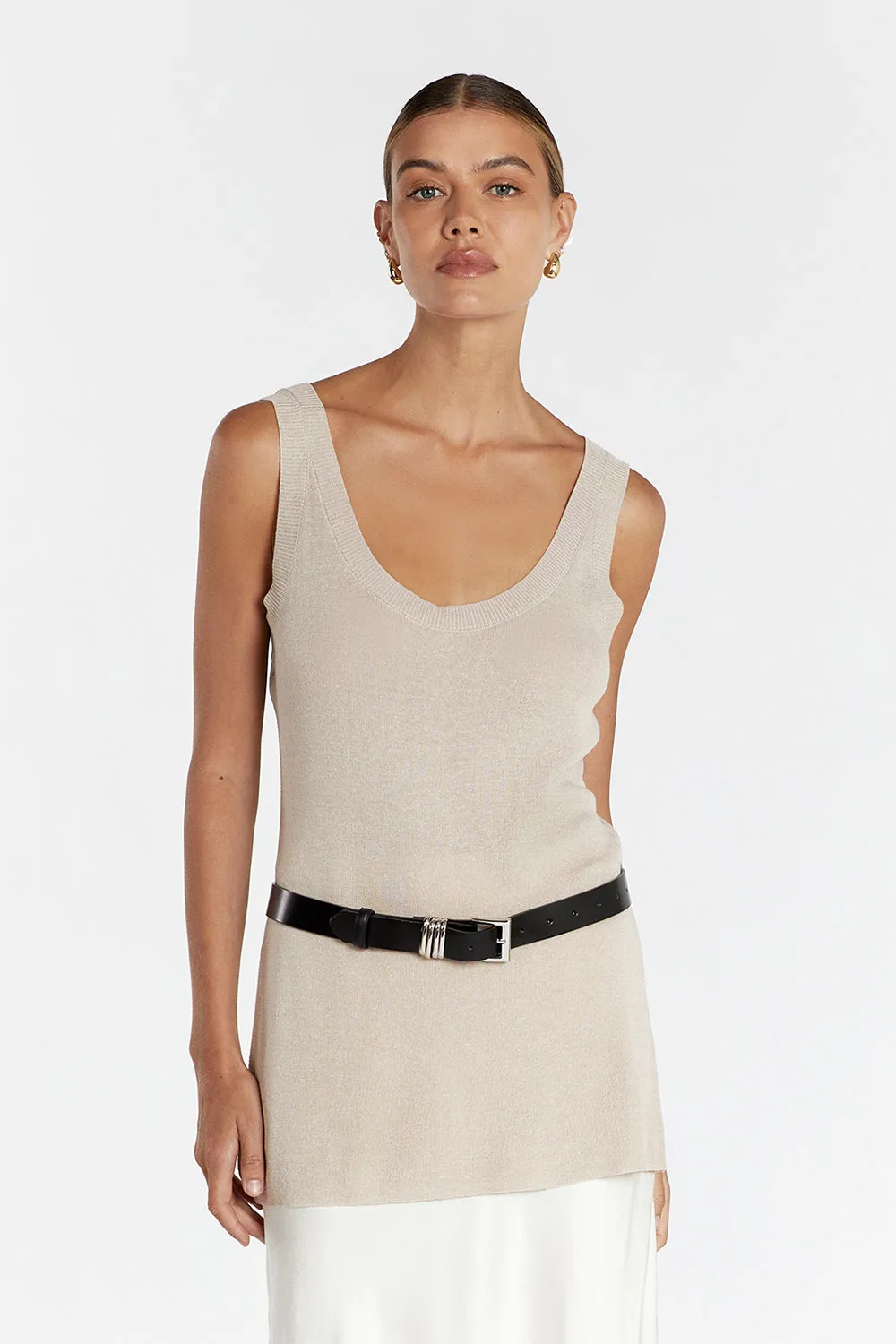 ALIA NATURAL SCOOP KNIT TANK sold by Dissh product image thumbnail 2