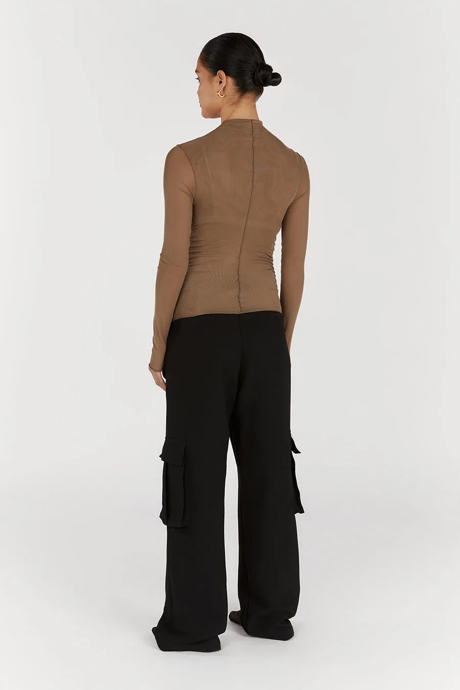 JAGGER TAUPE MESH LONG SLEEVE TOP sold by Dissh product image thumbnail 4