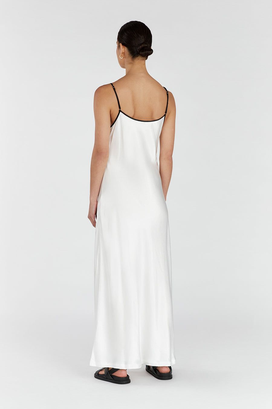 LETTY WHITE SATIN CONTRAST DRESS sold by Dissh product image thumbnail 4