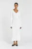 REIGN WHITE SLEEVED KNIT MIDI DRESS sold by Dissh