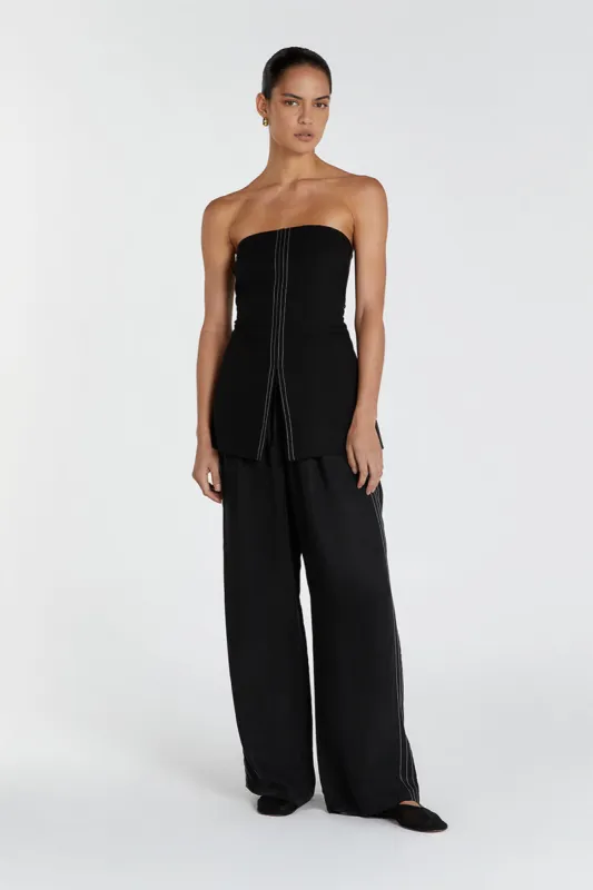 SUKI BLACK STRAPLESS TOP sold by Dissh