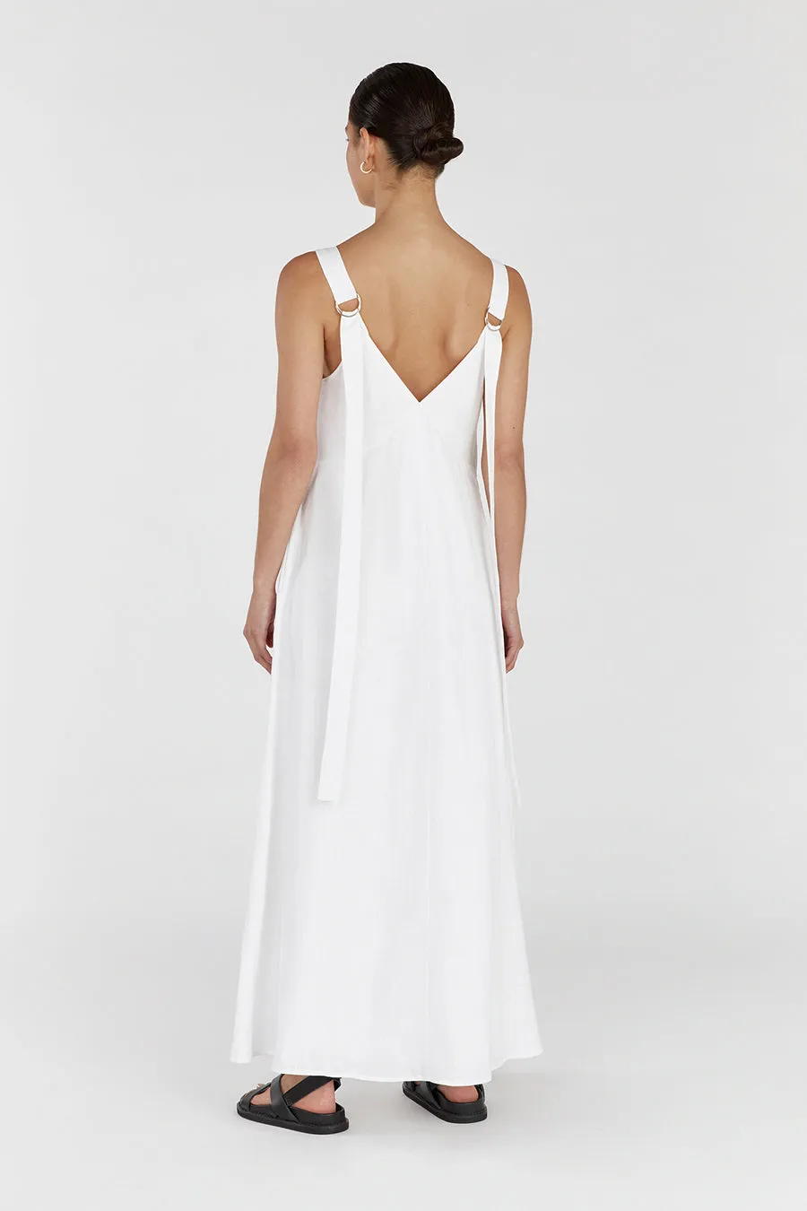 TIARNE WHITE LINEN MAXI DRESS sold by Dissh product image thumbnail 4
