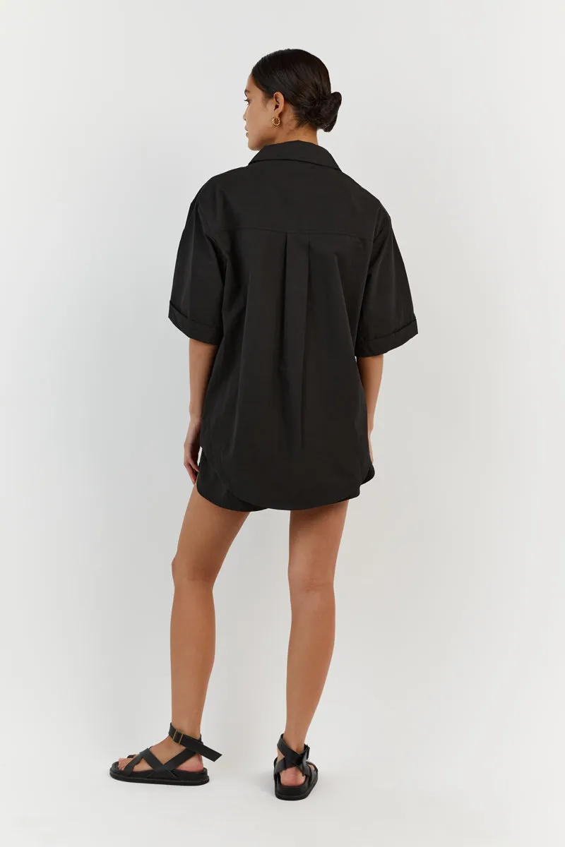 MAXIE BLACK COTTON SCOOP SHORT sold by Dissh product image thumbnail 4