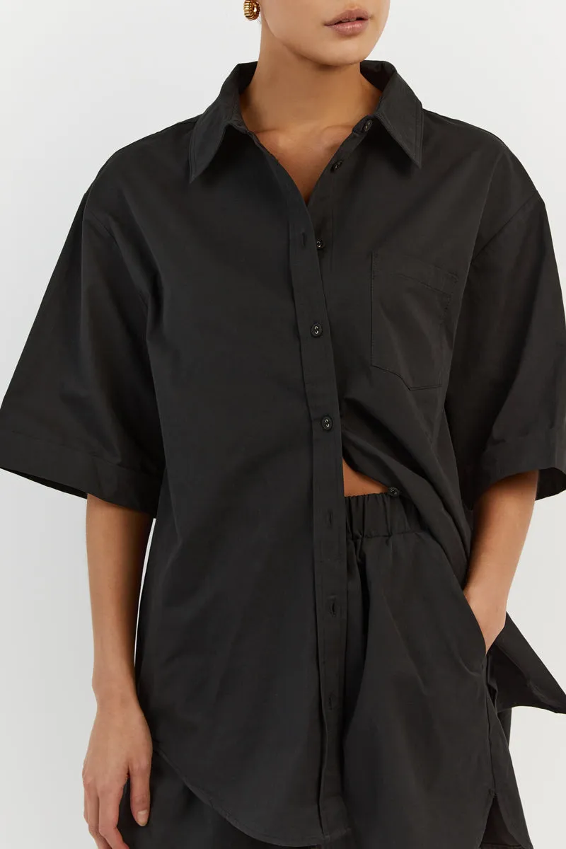 MAXIE BLACK COTTON SCOOP SHORT sold by Dissh product image thumbnail 5