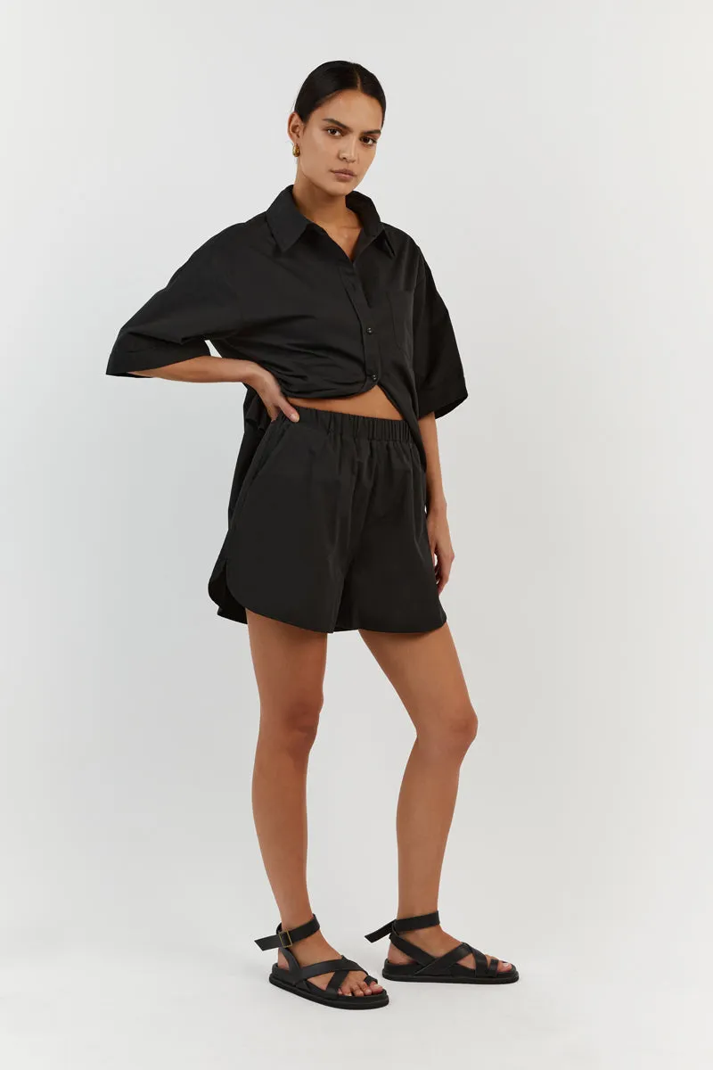 MAXIE BLACK COTTON SCOOP SHORT sold by Dissh product image thumbnail 3