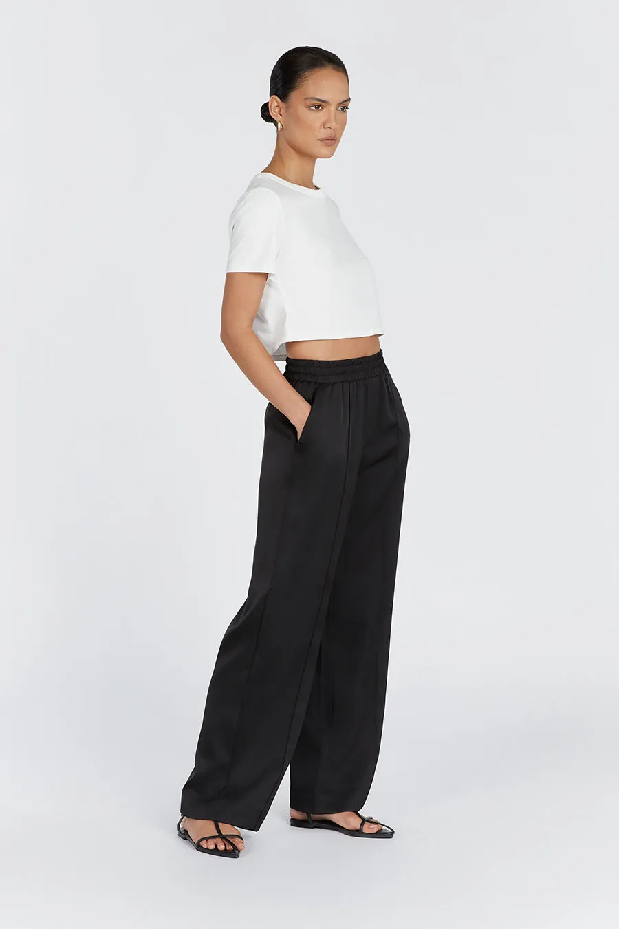 OSLO SATIN BLACK PANT sold by Dissh product image thumbnail 4