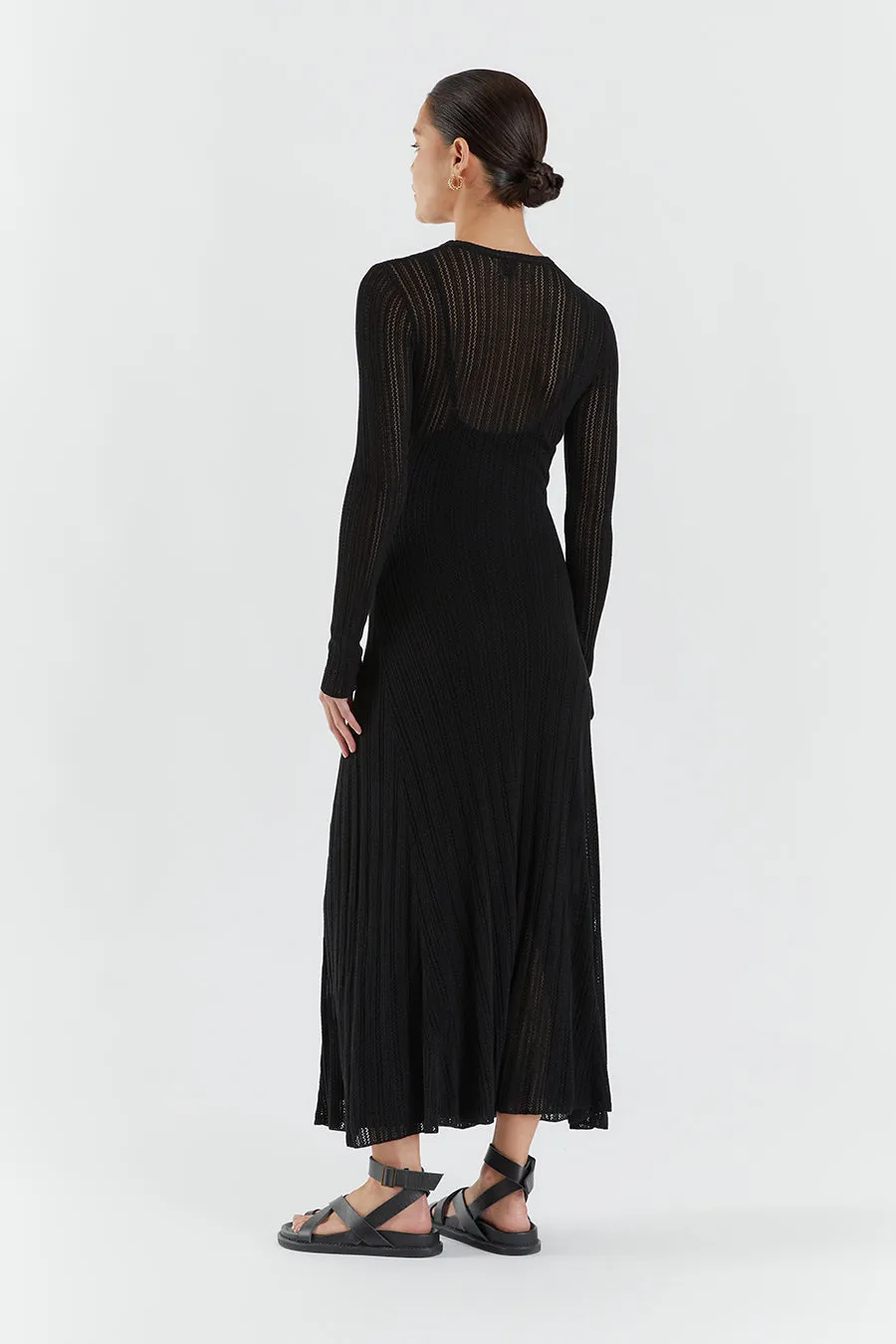 ESTELLA BLACK KNIT MIDI DRESS sold by Dissh product image thumbnail 4