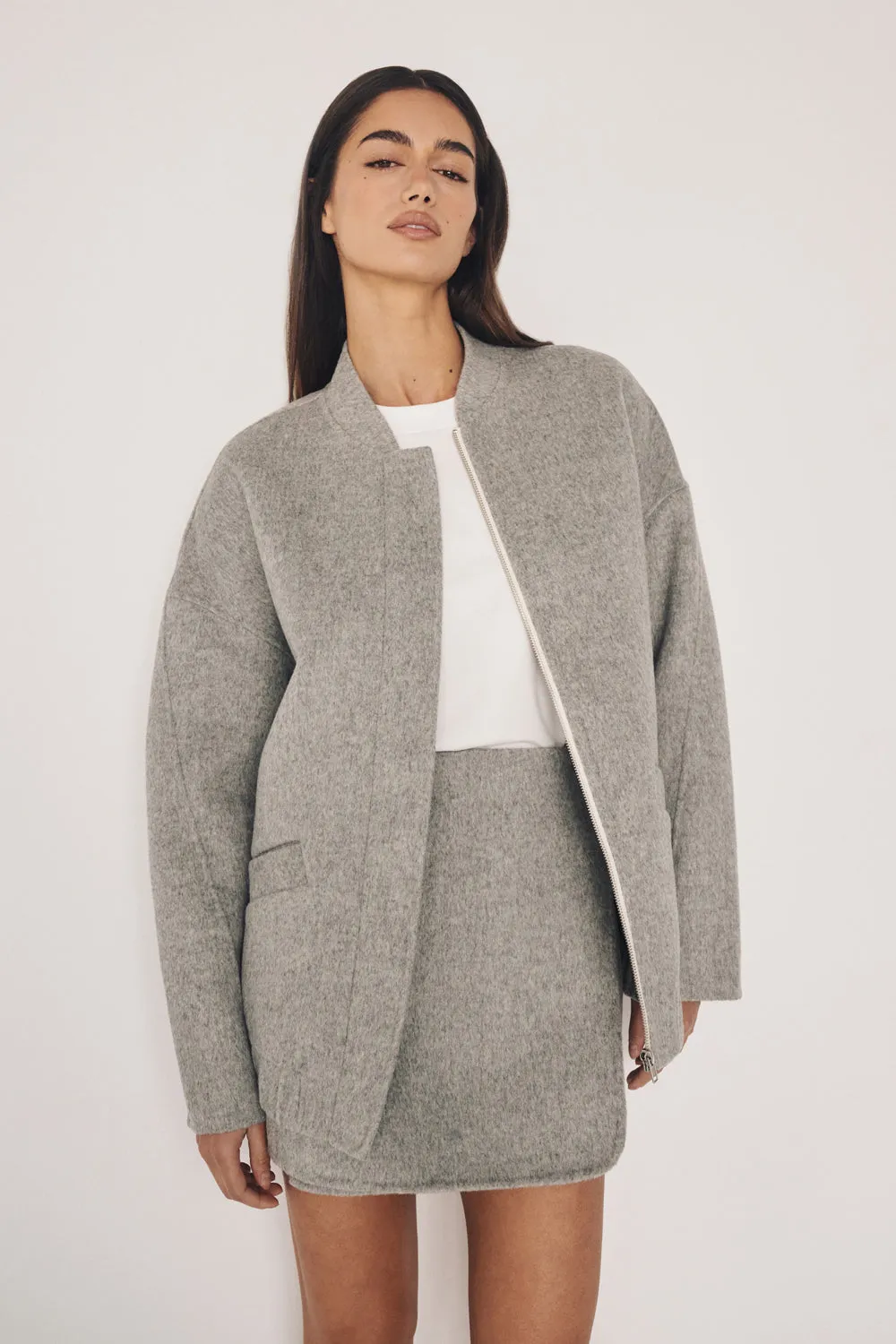 JERI SILVER WOOL MINI SKIRT sold by Dissh product image thumbnail 3